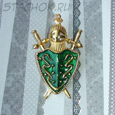 Брошь-кулон "Рыцарские доспехи" под золото, эмаль