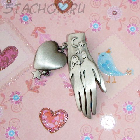 Брошь "Оберегая любовь" под олово