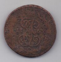 2 копейки 1763 г.  перечекан
