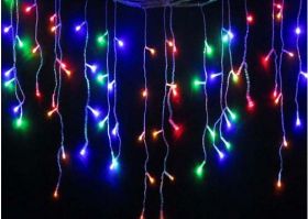 Гирлянда 100 LED бахрома цветная 3.5 х 0.7 м