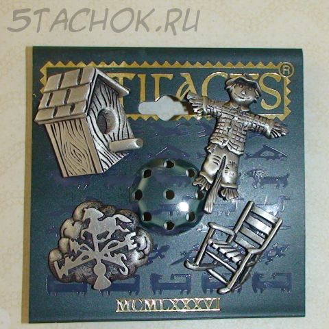 Квартет брошей "Дачнику" под олово