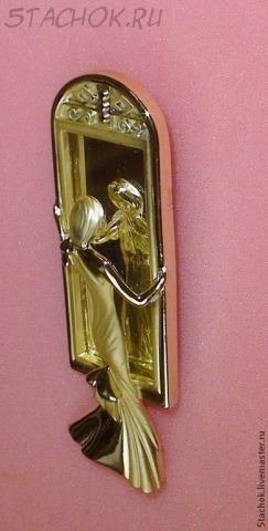 Брошь "Дама у зеркала-1" под золото