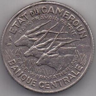 100 франков 1966 г. Камерун