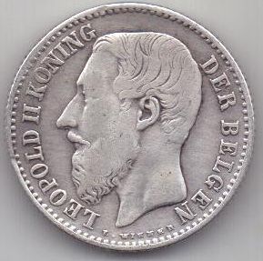 1 франк 1887 г. Бельгия