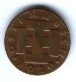 2 гроша 1929 г. Австрия