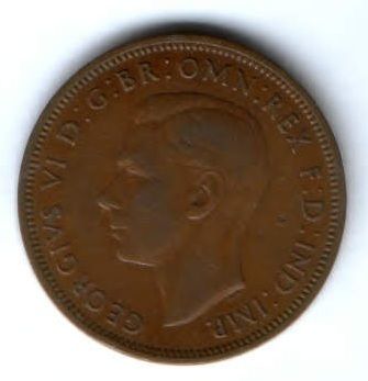 1/2 пенни 1947 г. Великобритания