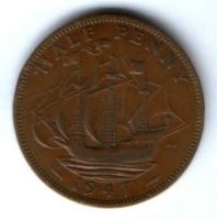1/2 пенни 1947 г. Великобритания