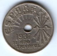 25 сентимо 1937 г. Испания
