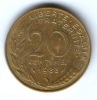 20 сантимов 1983 г. Франция