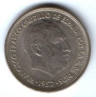 25 песет 1957 г. Испания