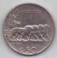 50 чентезимо 1920 г. Италия