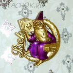 Брошь "Повелитель удачи" под античное золото, эмаль