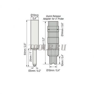 Миниатюрный датчик для толщиномера покрытий PosiTector 6000, тип F0S (длина кабеля 15 метров)