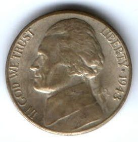 5 центов 1943 г. S США XF+