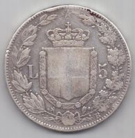 5 лир 1879 г. Италия