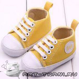 Обувь для кукол Кеды жёлтые 11 см.