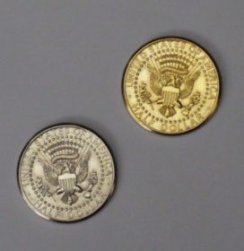 Double Side Half Dollar "орел" Gold - Silver