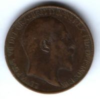 1/2 пенни 1907 г. Великобритания