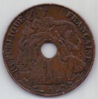 1 цент 1938 г. Индокитай (Франция)