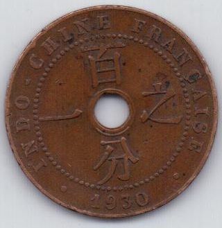 1 цент 1930 г. Индокитай (Франция)