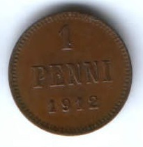 1 пенни 1912 г. Финляндия Российская империя