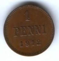 1 пенни 1912 г. Финляндия Российская империя