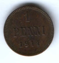 1 пенни 1911 г. Финляндия Российская империя