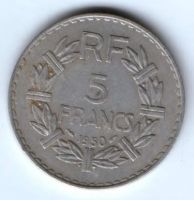 5 франков 1950 г. Франция