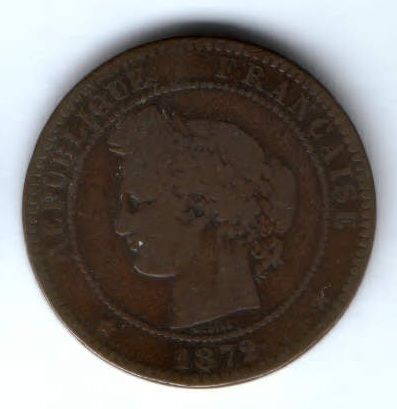 10 сантимов 1872 г. Франция