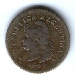 10 сентаво 1899 г. Аргентина