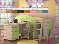 Кровать-чердак Дюймовочка-5.2 со столом