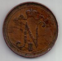 10 пенни 1907 г. редкий год. Финляндия (Россия)