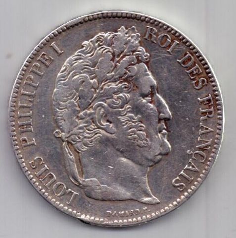 5 франков 1837 г. XF Франция