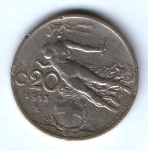 20 чентезимо 1913 г. Италия