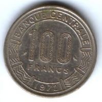 100 франков 1972 г. Камерун
