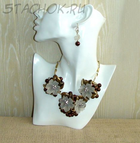 Комплект Колье и Серьги "Райский сад"