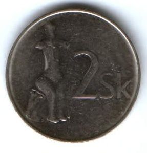 2 кроны 2002 г. Словакия