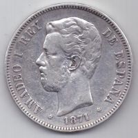 5 песет 1871 г. Испания