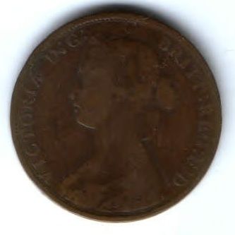 1/2 пенни 1861 г. Великобритания