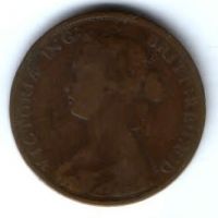 1/2 пенни 1861 г. Великобритания