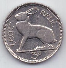 3 пенса 1940 г. редкий год. Ирландия (Великобритания)