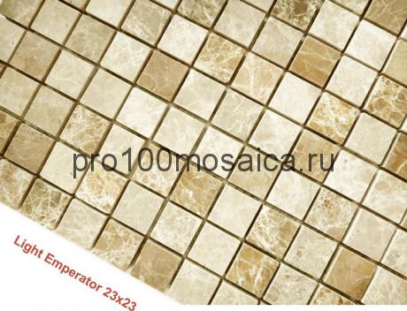 Emperador Light 23 x 23 POL Мозаика серия Pietrine Stone, размер, мм: 298*298*7 (Caramelle)