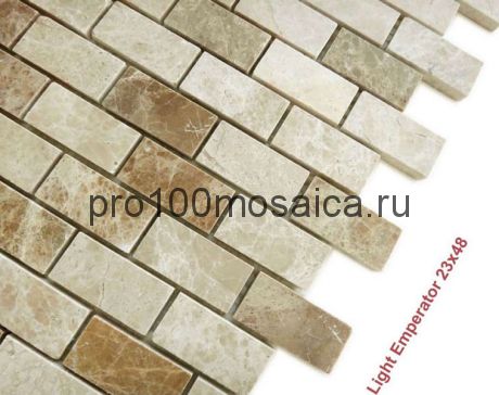 Emperador Light 23 x 48 MAT Мозаика серия Pietrine Stone, размер, мм: 298*298*4 (Caramelle)