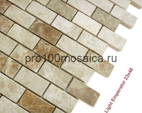 Emperador Light 23 x 48 POL Мозаика серия Pietrine Stone, размер, мм: 298*298*4 (Caramelle)