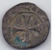 1 денье 1398-1432 гг. Крестоносцы .Кипр