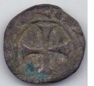 1 денье 1398-1432 гг. Крестоносцы .Кипр