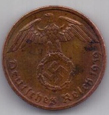1 пфенниг 1939 г.  Германия