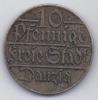 10 пфеннигов 1923 г. Данциг