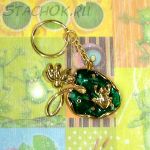 Брелок "Лягушка и кувшинка" под золото/эмаль