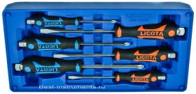 ACK-B3005 Набор отверток цельнометаллических в ложементе-кейсе Licota, 6 предметов.